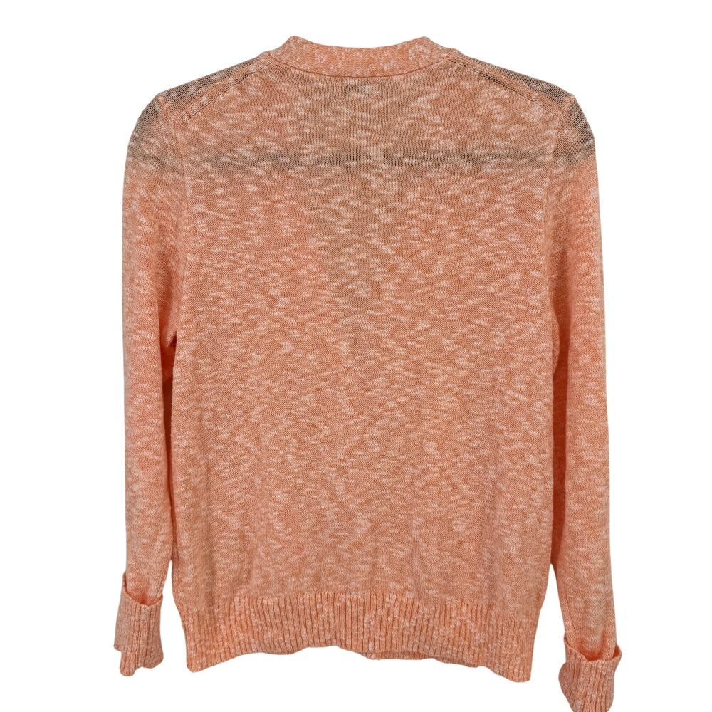 J.Crew Marled Peach Cardigan Sweater Button Front Pockets Womens Sz Medium - Picture 4 of 4